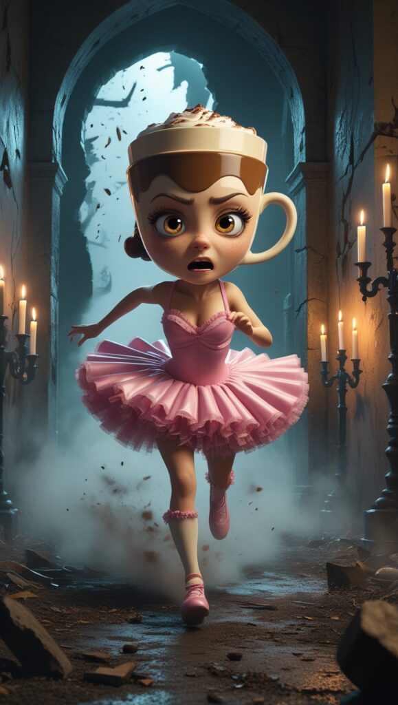 AI Image of Cappuccino Ballerina running