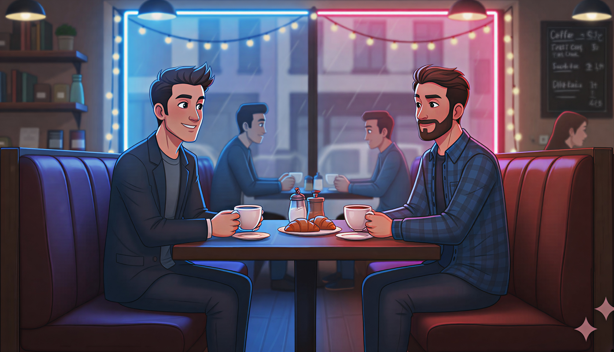 An image showing off neon blue and red contrast lighting