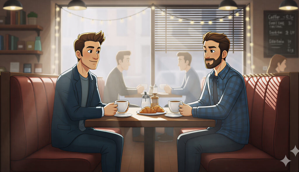 An artificial intelligence generated image showing hard lighting on a scene.